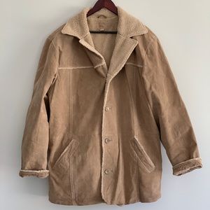 Vintage LW suede and fleece lined coat